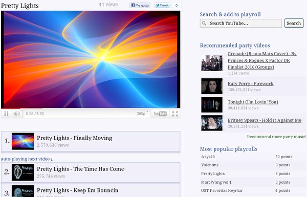 thePlayroll, crea listas de reproducción de vídeos y compártelas