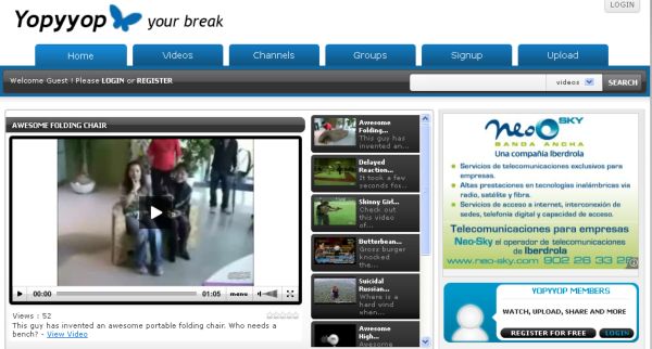 Yopyyop, servicio de vídeos similar a YouTube
