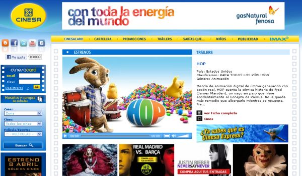 Cinesa, la cartelera de cines en España
