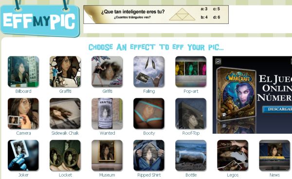 EffMyPic, otro sitio para crear originales fotomontajes