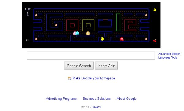 Juega a pacman con el doodle de Google