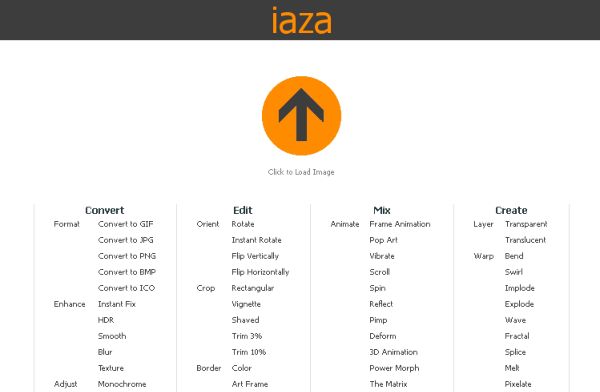 iaza, multiples opciones para editar imágenes online