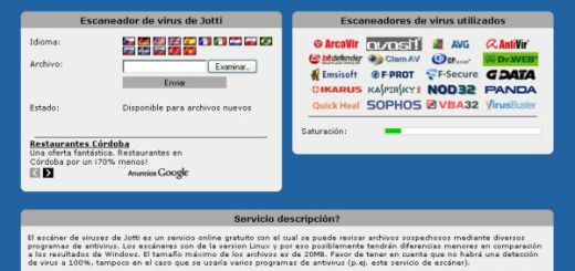 Jotti, antivirus online para escanear archivos sospechosos
