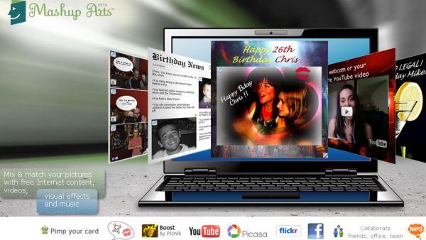 Mashup Arts, crea bonitas tarjetas virtuales con contenidos multimedia