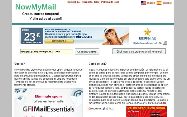 NowMyMail, otra opción para crear un correo temporal
