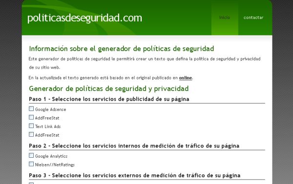 Generador online de políticas de privacidad
