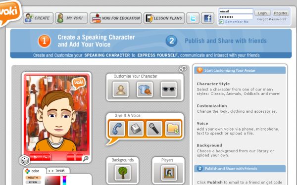 Voki, crea personajes virtuales con animación y voz