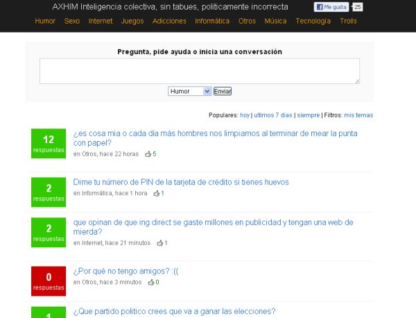 Axhim, preguntas y respuestas de forma anónima