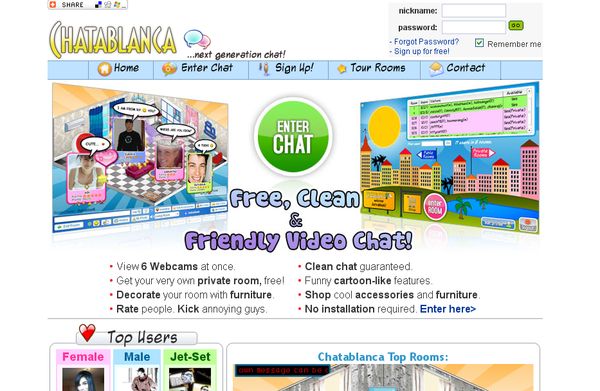 Chatablanca, un videochat online con salas privadas