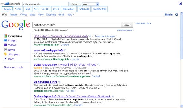 MyAllSearch, multibuscador con los principales motores de búsqueda