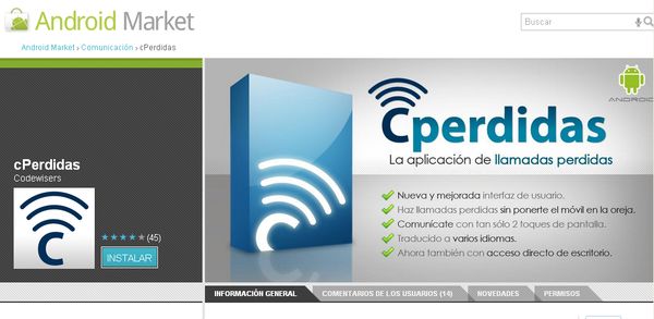 cPerdidas, aplicación para realizar llamadas perdidas con Android