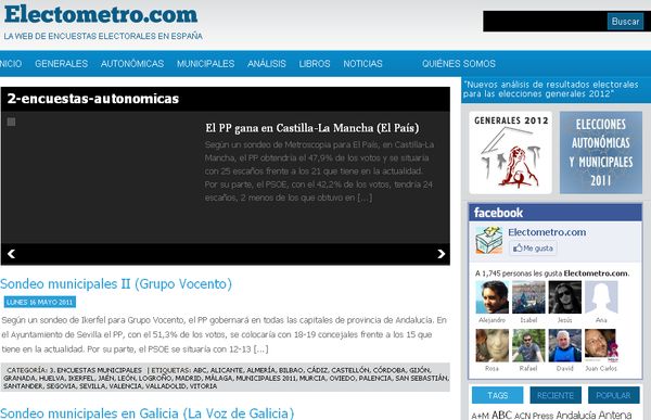 Electometro, web de sondeos electorales en España