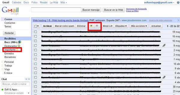 Gmail agrega botones para marcar correos importantes