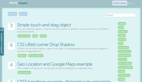 HTML5 Snippets, fragmentos de código para programar en HTML5