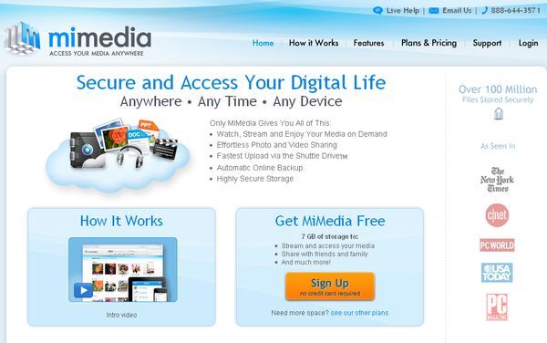 Mimedia, 7Gb gratuitos para realizar backups