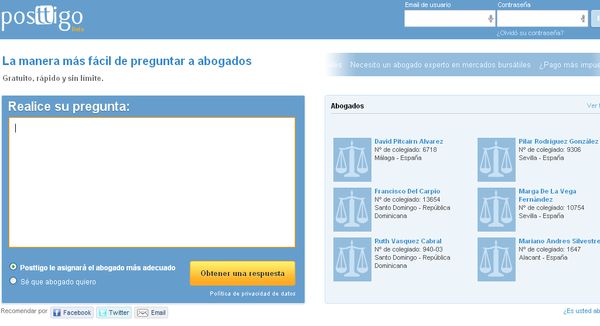 Posttigo, consultas a abogados online y gratis