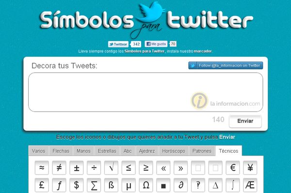 Símbolos para Twitter, decora tus tweets incluyendo símbolos