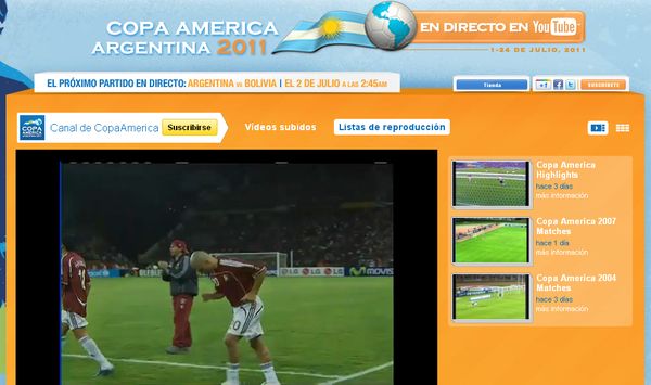 YouTube lanza un canal para seguir en vivo la Copa América