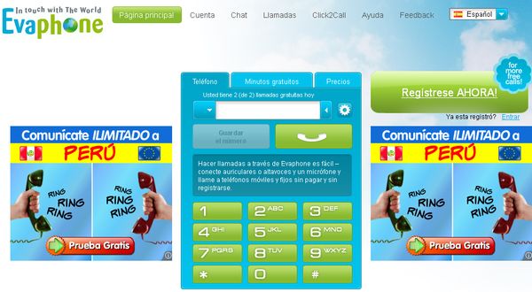 Evaphone, dos llamadas gratuitas diarias mediante VoIp