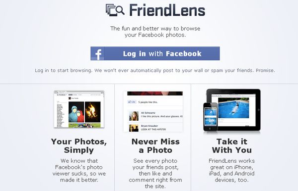 FriendLens, una forma más cómoda de ver las fotos de Facebook