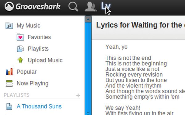 Grooveshark Lyrics, pon letra a las canciones que escuchas en Grooveshark (Chrome)