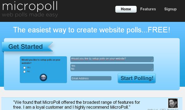 Micropoll, creación gratuita y rápida de encuestas para tu blog