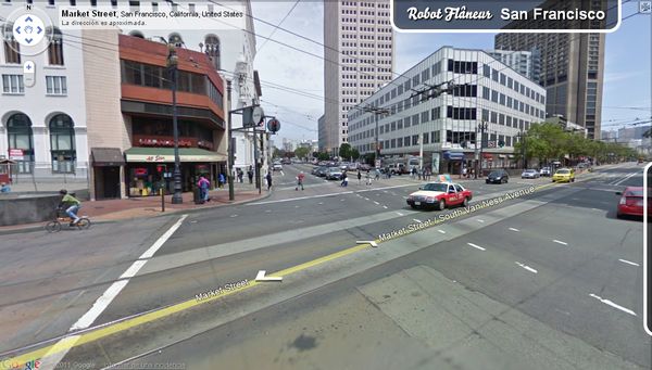 Robot Flaneur, visita calles aleatorias de distintas ciudades con Street View