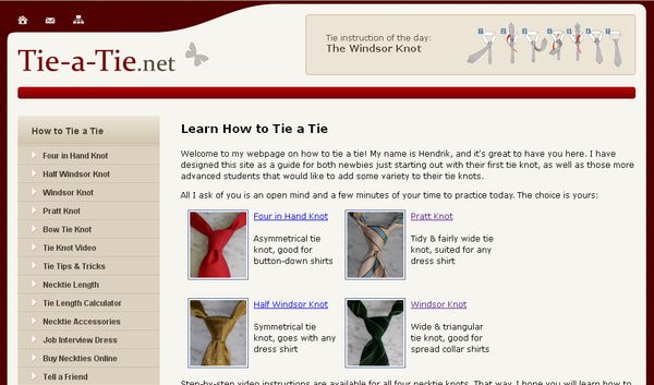 Tie-a-Tie, una web que enseña a hacer distintos nudos de corbata
