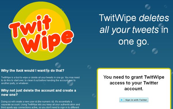 Twit Wipe, herramienta para eliminar todos los tweets de tu cuenta