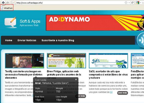 WhatFont, un bookmarklet para averiguar las fuentes que utiliza un sitio web