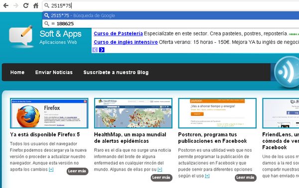 Una calculadora en la barra de direcciones de Chrome