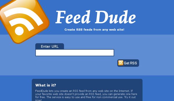 FeedDude, generador de feeds RSS para sitios que no lo tienen