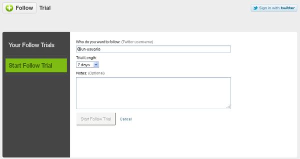 Follow Trial, sigue a usuarios de Twitter durante un periodo de prueba