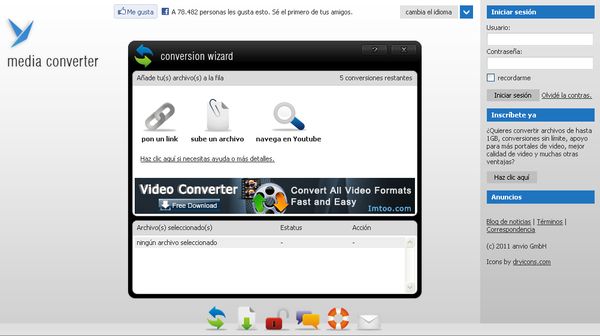 Media Converter, convierte online a distintos formatos de vídeo