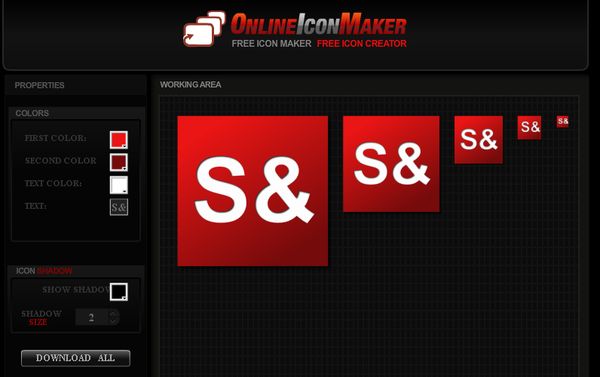Online Icon Maker, crea sencillos iconos de dos caracteres