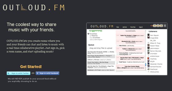 Outloud.fm, escucha tu música favorita junto a tus amigos