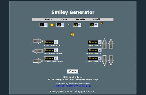 Smiley Generator, crea online divertidos emoticonos
