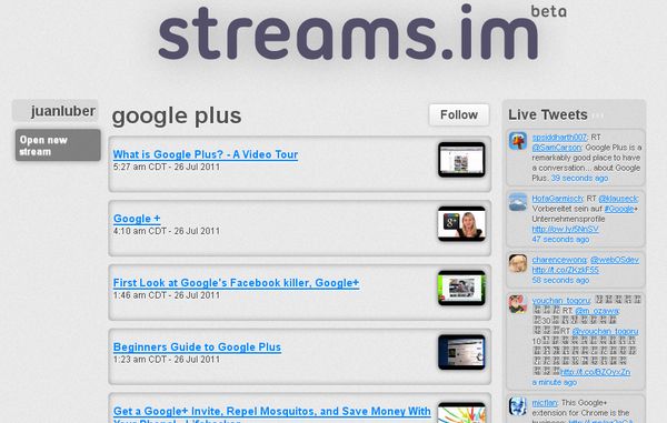 Streams.im, crea streams para mantenerte informado sobre lo que te interesa