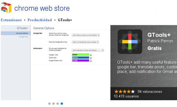 GTools+, nuevo plugin Chrome para personalizar y mejorar Google+