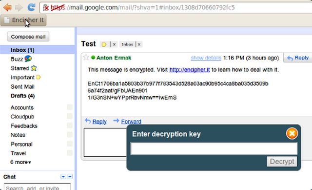Encipher, un bookmarklet para cifrar tus correos electrónicos o cualquier mensaje online