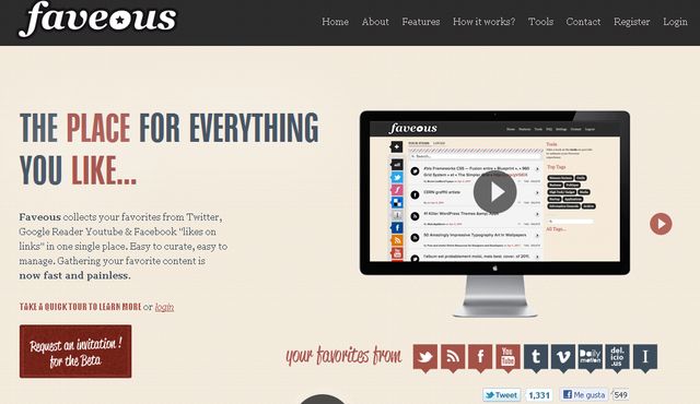 Faveous, guarda todos tus favoritos de las redes sociales