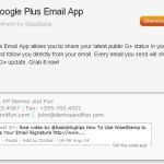Google Plus Email App, pon tu perfil y última actualización de Google+ como firma de correo