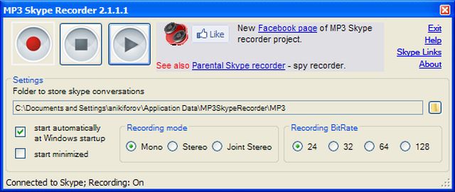 MP3 Skype Recorder, graba tus conversaciones de Skype en mp3