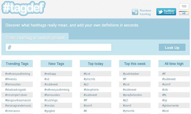 Tagdef, un diccionario con los significados de los hashtags de Twitter