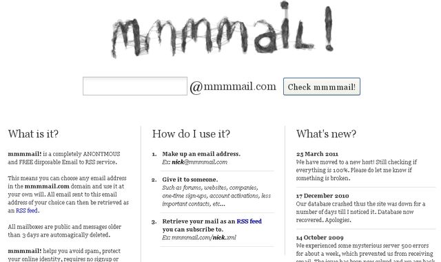 mmmmail, crea una cuenta de email para seguir vía RSS