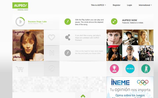 Aupeo: crea tu radio musical personalizada para escuchar en el PC, smartphone o tablet