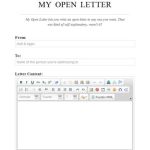 My Open Letter: publica una carta abierta para expresar una queja, pensamiento u opinión