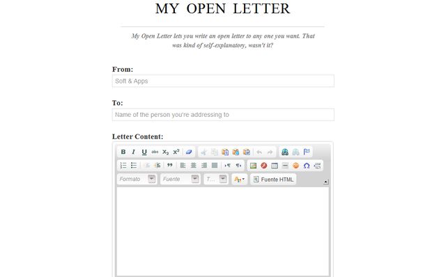 My Open Letter: publica una carta abierta para expresar una queja, pensamiento u opinión