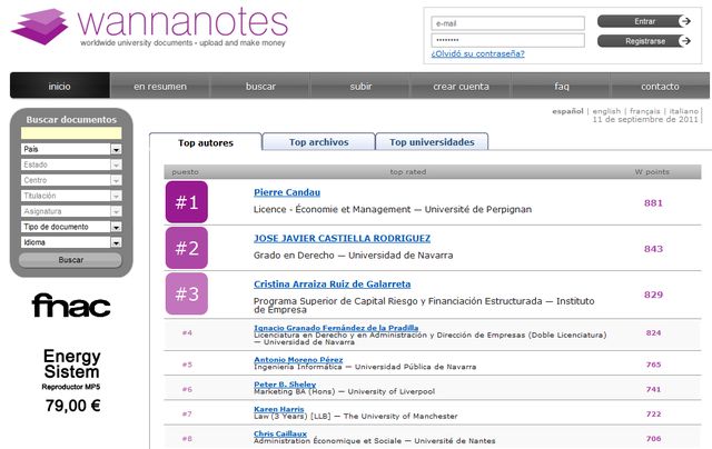 Wannanotes, gana un dinero extra vendiendo tus apuntes