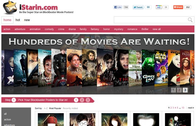 iStarin, conviértete en la estrella de un póster de película